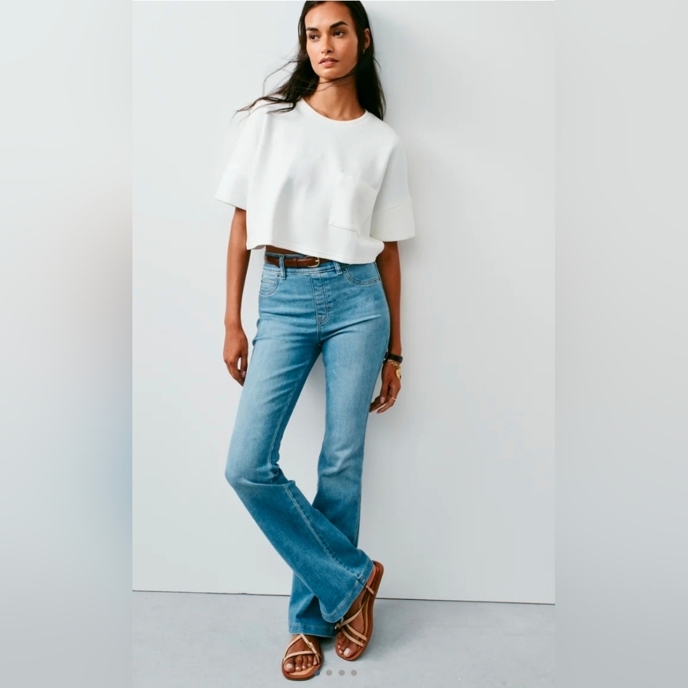 SPANX Stonewash High Rise Flare Jeans - Picture 5 of 16